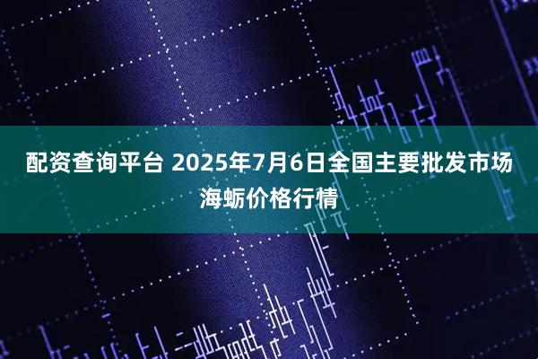 配资查询平台 2025年7月6日全国主要批发市场海蛎价格行情